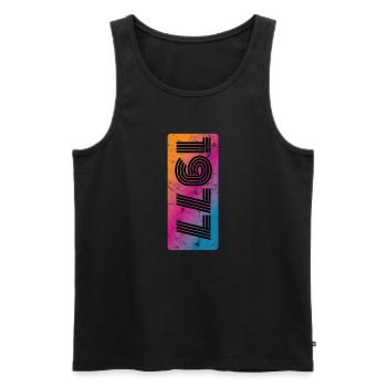 Vintage 1977 - Men's Premium Organic Tank Top - black - Front - Michal (187cm)