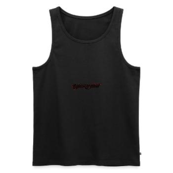 Hyperachnid typography - Men's Premium Organic Tank Top - black - Front - AI Model Male 178 light (178cm)