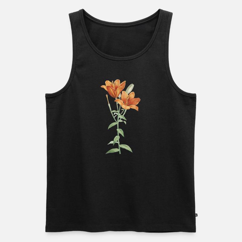 Lilie - Männer Premium Bio Tank Top - Schwarz