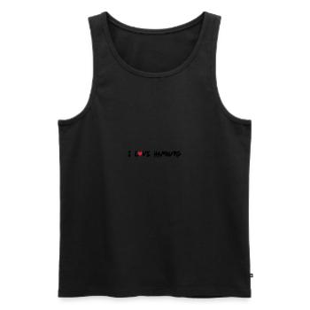 J'adore Hambourg - Débardeur bio Premium Homme - noir - Devant - AI Model Male 178 light (178cm)
