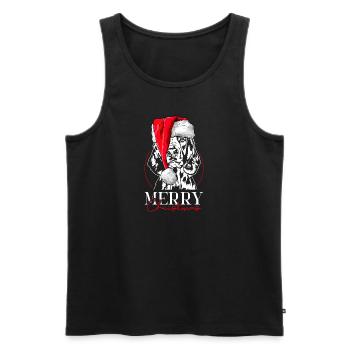 Père Noël gallois Springer Spaniel Joyeux Noël - Débardeur bio Premium Homme - noir - Devant - Michal (187cm)