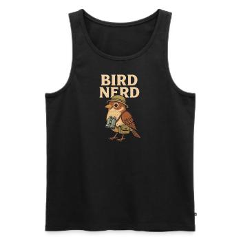 Vogel-Nerd - Männer Premium Bio Tank Top - Schwarz - Vorne - Michal (187cm)
