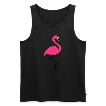 Flamingo PIxel Art - Men's Premium Organic Tank Top - black - Front - AI Model Male 178 light (178cm)