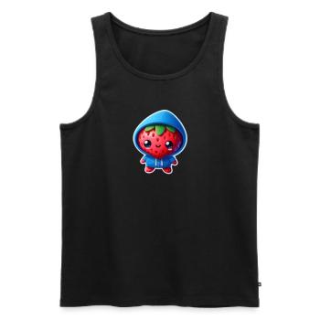 Süße Erdbeere - Männer Premium Bio Tank Top - Schwarz - Vorne - AI Model Male 178 light (178cm)
