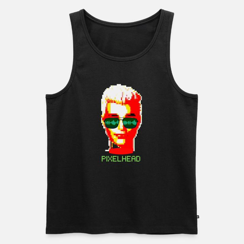 pixelhead - Männer Premium Bio Tank Top - Schwarz