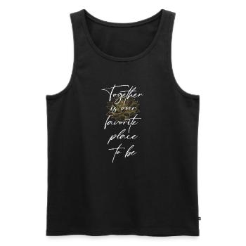 Happy Place Together - Liebe - Männer Premium Bio Tank Top - Schwarz - Vorne - Michal (187cm)