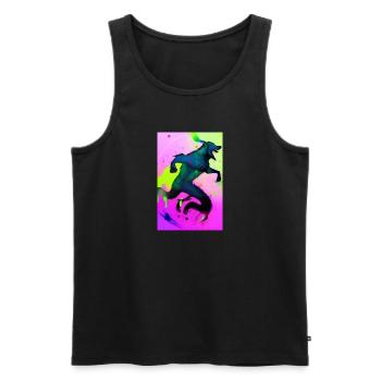 Werwolf | Wolf | Fabelwesen | Monster | Mystisch - Männer Premium Bio Tank Top - Schwarz - Vorne - Michal (187cm)