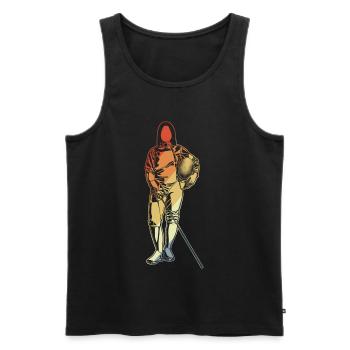 Fechten Mädchen Zeichnung - Männer Premium Bio Tank Top - Schwarz - Vorne - AI Model Male 178 light (178cm)