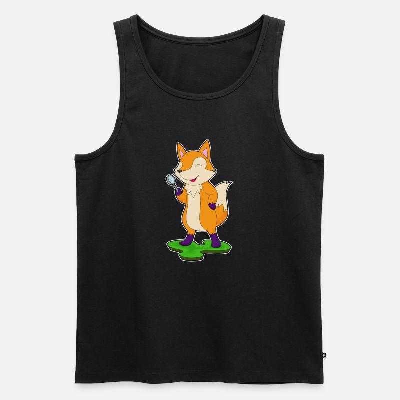Fuchs Lupe - Männer Premium Bio Tank Top - Schwarz