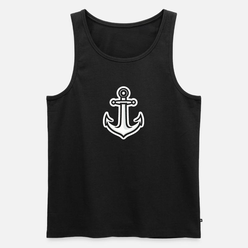 Anker Sticker einfach - Männer Premium Bio Tank Top - Schwarz
