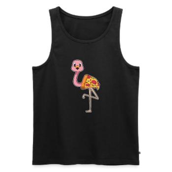 Pizza aux flamants roses - Débardeur bio Premium Homme - noir - Devant - AI Model Male 178 light (178cm)