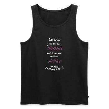 je suis la meilleure Actrice - Débardeur bio Premium Homme - noir - Devant - AI Model Male 178 light (178cm)