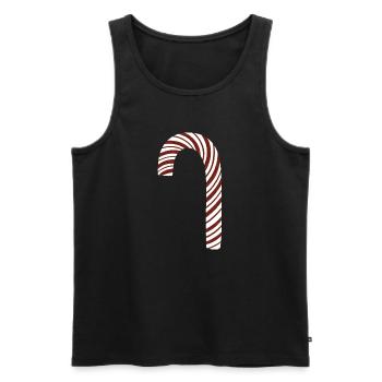 Candy Cane - Men's Premium Organic Tank Top - black - Front - AI Model Male 178 light (178cm)
