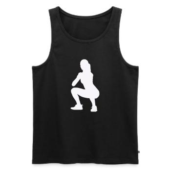 Frau Silhouette Squat - Männer Premium Bio Tank Top - Schwarz - Vorne - AI Model Male 178 light (178cm)