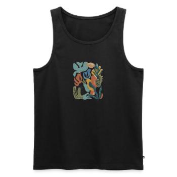 Kunst moderner abstrakter botanischer Formen - Männer Premium Bio Tank Top - Schwarz - Vorne - AI Model Male 178 light (178cm)