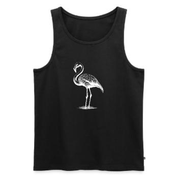 Cuddly Flamingo - Men's Premium Organic Tank Top - black - Front - Michal (187cm)