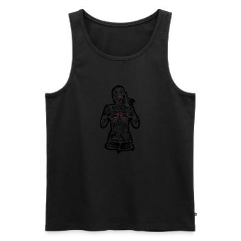 Fille de tatouage - Pour le capot Karlsruhe - pour - Débardeur bio Premium Homme - noir - Devant - AI Model Male 178 light (178cm)
