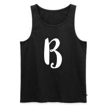 Lettre b - Débardeur bio Premium Homme - noir - Devant - Michal (187cm)