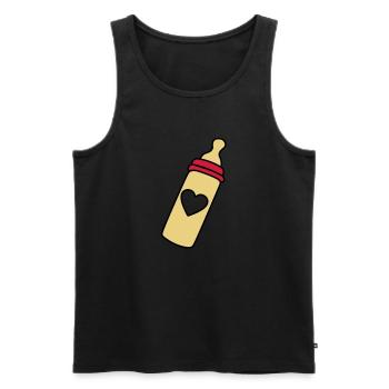 biberon coeur - Débardeur bio Premium Homme - noir - Devant - AI Model Male 178 light (178cm)