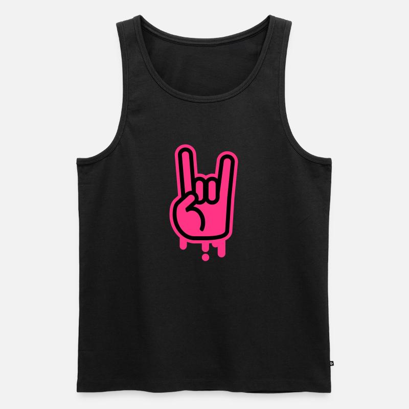 party_hand_1_f2 - Männer Premium Bio Tank Top - Schwarz