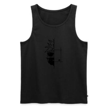 halbe cube-Ananas mit Bart und Sonnenbrille - Männer Premium Bio Tank Top - Schwarz - Vorne - AI Model Male 178 light (178cm)