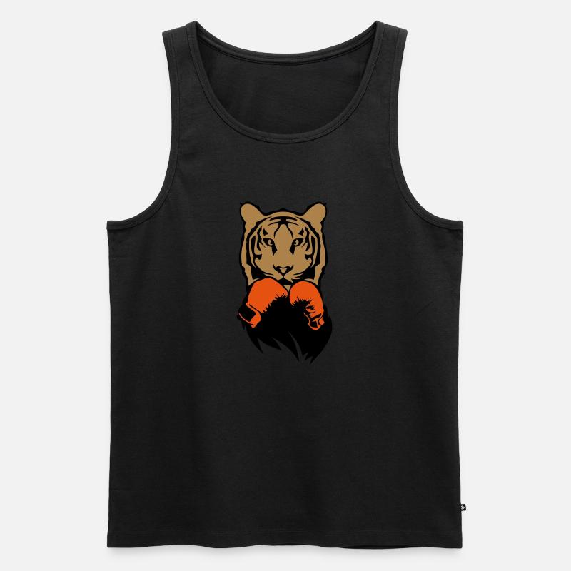 Tiger Boxer Boxer Boxer Boxer - Männer Premium Bio Tank Top - Schwarz