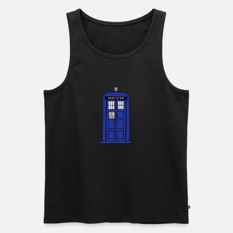 Tardis Dr Who - Männer Premium Bio Tank Top - Schwarz