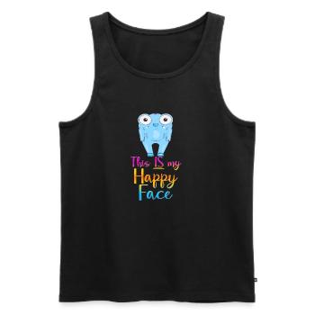 Angry face face cartoon happy face cartoon - Men's Premium Organic Tank Top - black - Front - AI Model Male 178 light (178cm)
