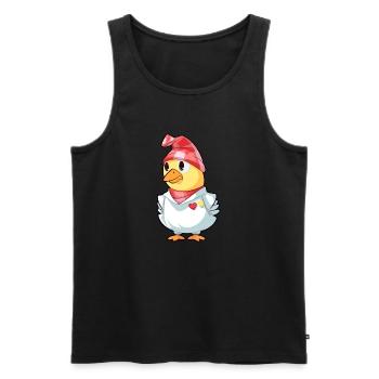 Bibi le poussin - Débardeur bio Premium Homme - noir - Devant - AI Model Male 178 light (178cm)