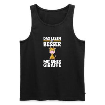 Giraffe Giraffen - Männer Premium Bio Tank Top - Schwarz - Vorne - Michal (187cm)