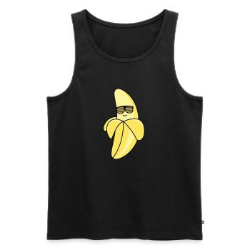 banane fraîche - Débardeur bio Premium Homme - noir - Devant - Michal (187cm)