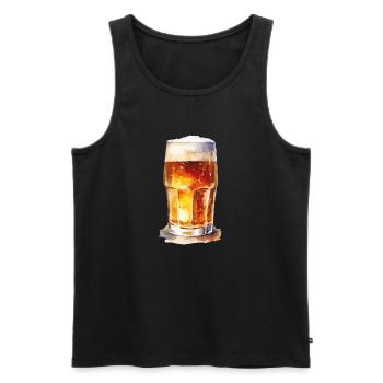 beer - Men's Premium Organic Tank Top - black - Front - Michal (187cm)