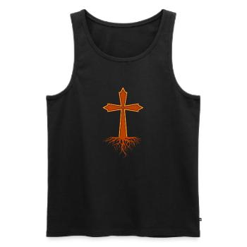 Messages from the Bible Root Jesus Christ - Men's Premium Organic Tank Top - black - Front - Michal (187cm)