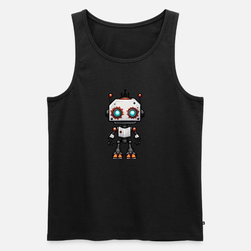 Robot / Machine / AI / Technology / Mechanics - Men's Premium Organic Tank Top - black