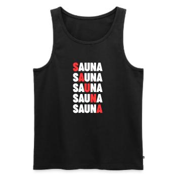 Wellness Sauna-goers Sauna sauna sauna - Men's Premium Organic Tank Top - black - Front - AI Model Male 178 light (178cm)