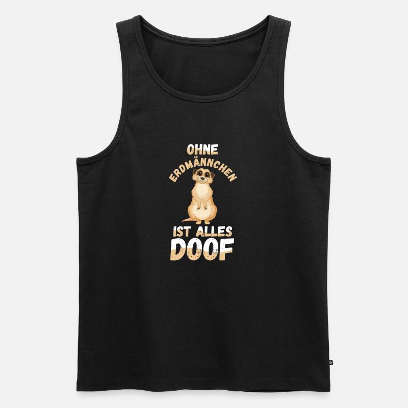 Erdmännchen - Männer Premium Bio Tank Top - Schwarz