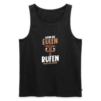 Eulen - Männer Premium Bio Tank Top - Schwarz - Vorne - Michal (187cm)
