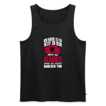 Albanische Flagge Albanischer Adler Shqiponja - Männer Premium Bio Tank Top - Schwarz - Vorne - Michal (187cm)