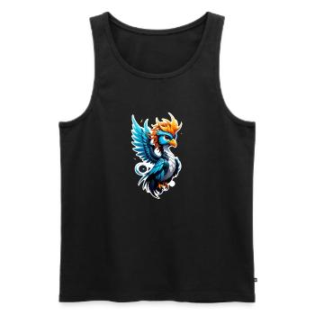 phenix - phoenix - oiseau de feu - Débardeur bio Premium Homme - noir - Devant - AI Model Male 178 light (178cm)