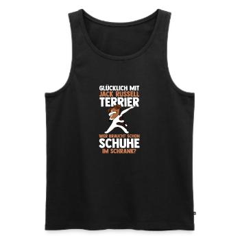 Hund Jacke Russell - Männer Premium Bio Tank Top - Schwarz - Vorne - Michal (187cm)