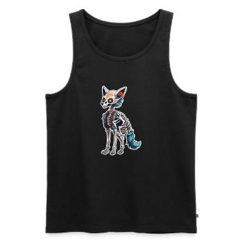 La Catrina/ Tattoo / Mexiko / Tier / Hund - Männer Premium Bio Tank Top - Schwarz - Vorne - Michal (187cm)