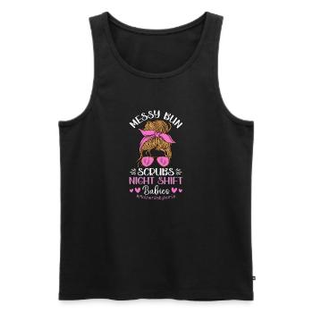Infirmière Bébé Maternité Infirmière - Débardeur bio Premium Homme - noir - Devant - Michal (187cm)