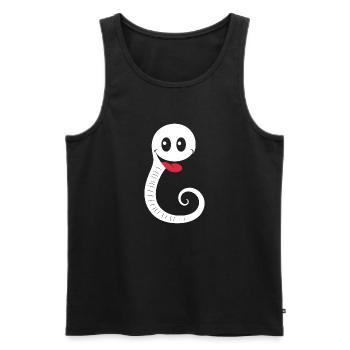 Regenwurm - Männer Premium Bio Tank Top - Schwarz - Vorne - Michal (187cm)