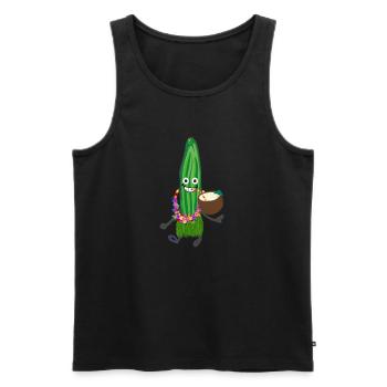 cucumber, hawaii,vacation,coconut,aloha - Men's Premium Organic Tank Top - black - Front - Michal (187cm)