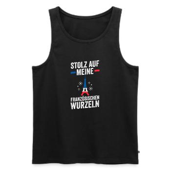 French French France - Men's Premium Organic Tank Top - black - Front - Michal (187cm)