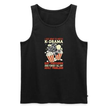 Film-kino-liebhaber-popcorn-filmabend Ansehen - Männer Premium Bio Tank Top - Schwarz - Vorne - AI Model Male 178 light (178cm)