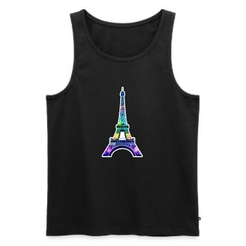Eiffel tower #23 - Men's Premium Organic Tank Top - black - Front - AI Model Male 178 light (178cm)