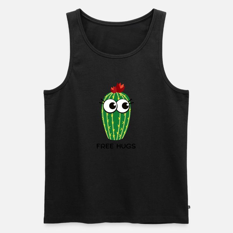 free hugs cactus - Männer Premium Bio Tank Top - Schwarz