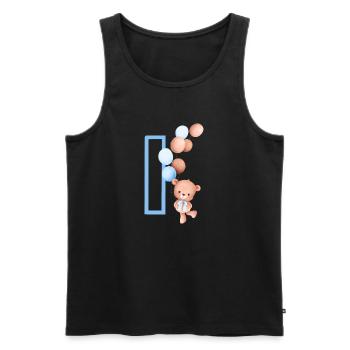 Blue Letter i Bear - Men's Premium Organic Tank Top - black - Front - AI Model Male 178 light (178cm)