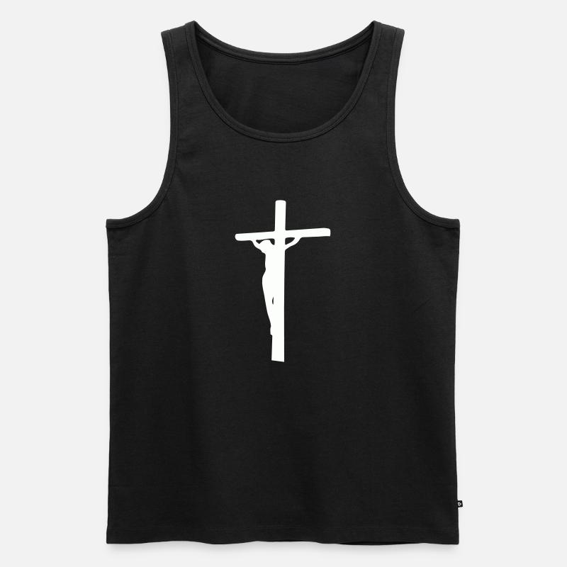 cross jesus - Männer Premium Bio Tank Top - Schwarz